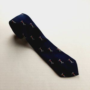 Executive Neckwear Mens Tie Navy Blue with Embroidered Golfers Classic Golfing